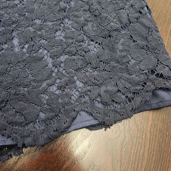 Lauren Ralph‎ Lauren Mini Pencil Dress Navy Lace Short Sleeve Lined Crew Neck 8 - Picture 8 of 10